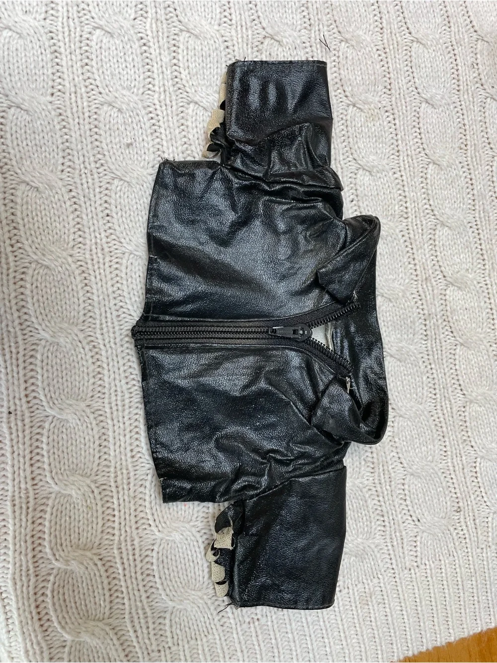 Harley-Davidson Black Leather-look Mini Jacket w/Patch for doll/stuffed animal
